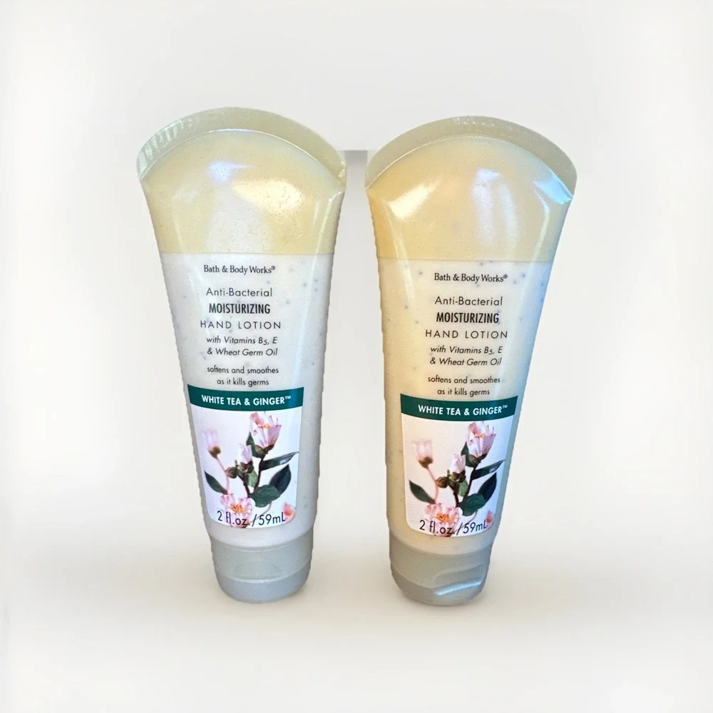 Bath Body Works White Tea Ginger Moisturizing Hand Lotion (2) New 2oz Rare *read